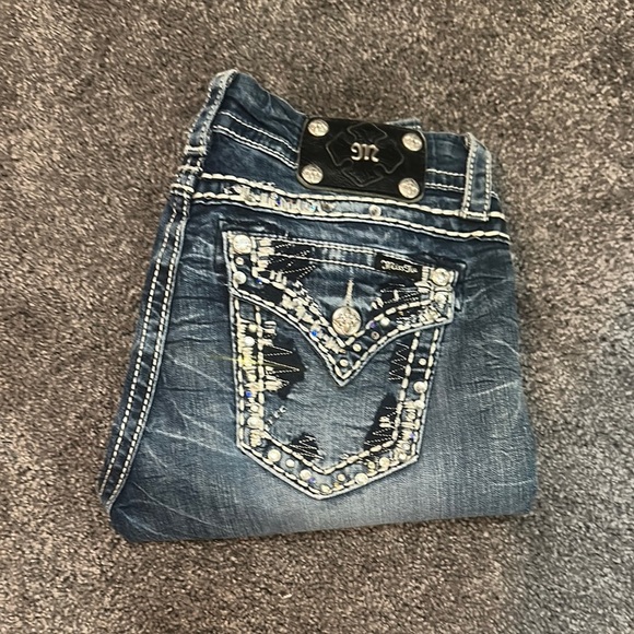 Blue Easy Skinny Jeans with Decorative Stitching - Picture 1 of 3